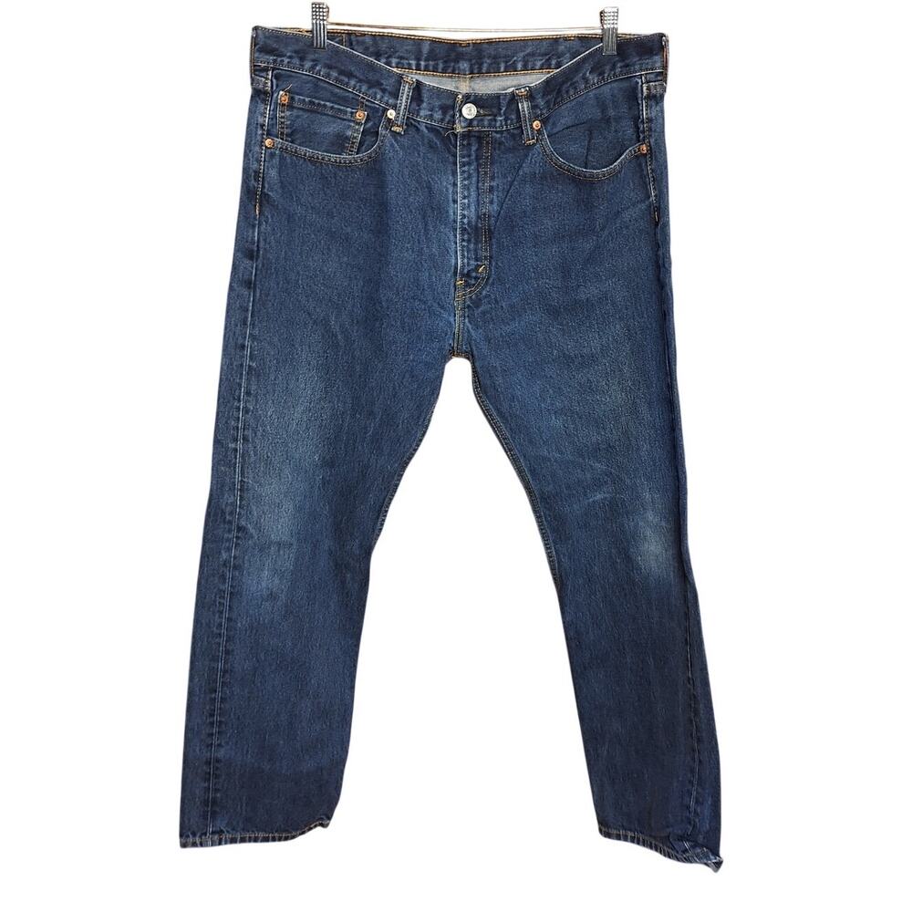 Levi's men dark blue 505 straight leg jeans 38x32 dark blue casual capsule denim